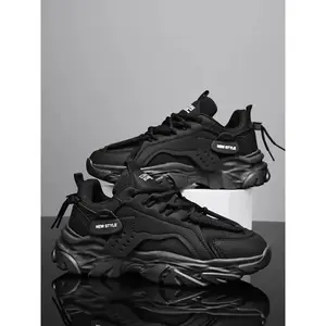 Men's Sporty Lace Up Walking Shoes, Casual Comfortable Breathable Running Shoes, Trendy All-match Sneakers for Daily Wear, Closed