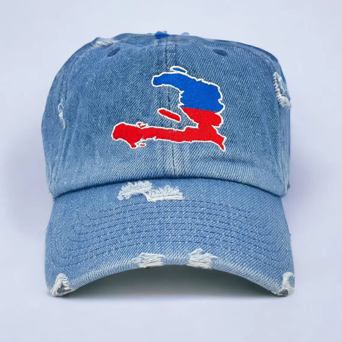 Haiti Map Distressed Dad Hat
