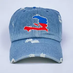 Haiti Map Distressed Dad Hat