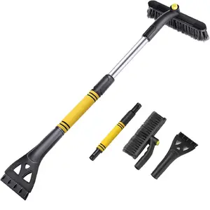 Car Cleaning Snow Brush & Ice Scrapers Set, 360 Degree Rotatable & Extendable Car Snow Removal Tool Set, Universal Car Cleaning Winter Snow Removal Tool for Car, Truck & SUV, Car Cleaning Supplies