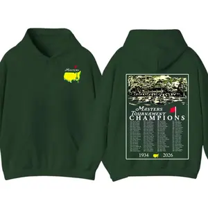 Masters Tournament Champions Hoodie Golf Winners 1934 2026 Graphic Hoodie Golf Fan Apparel Augusta Style Golf Lover Gift Unisex Hoodie
