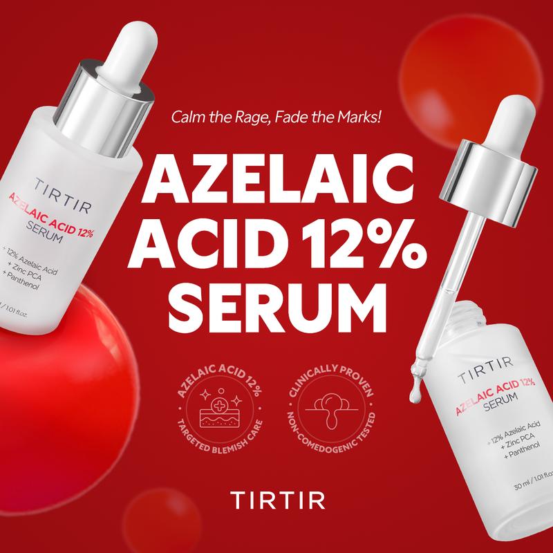 [TIRTIR Official] Azelaic Acid 12% Serum - Lightweight Dark Spot Reducer, Gentle Breakout care, For Uneven skin tone, Redness, Red Marks and Acne