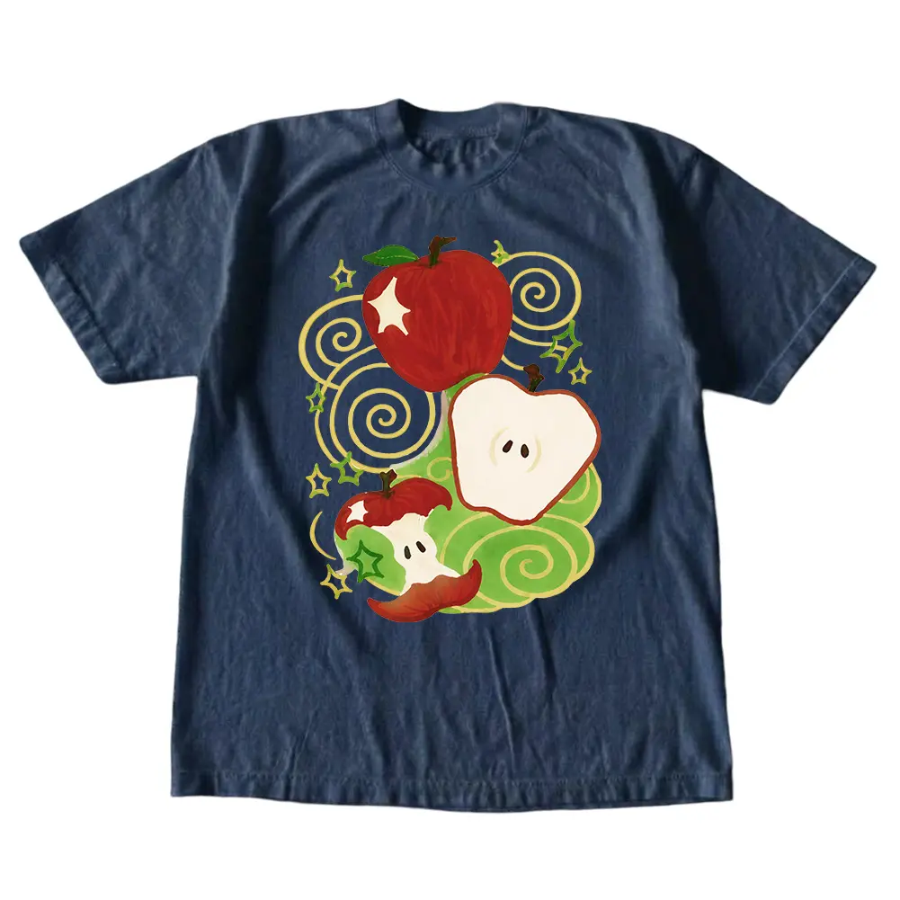 The Vintage Apple Shirt, Y2K Fruit Aesthetic T-Shirt, Whimsical Cottagecore Graphic Tee, Gift for Men, Gift for Women, Crew Neck T-shirt, Trending T-shirt