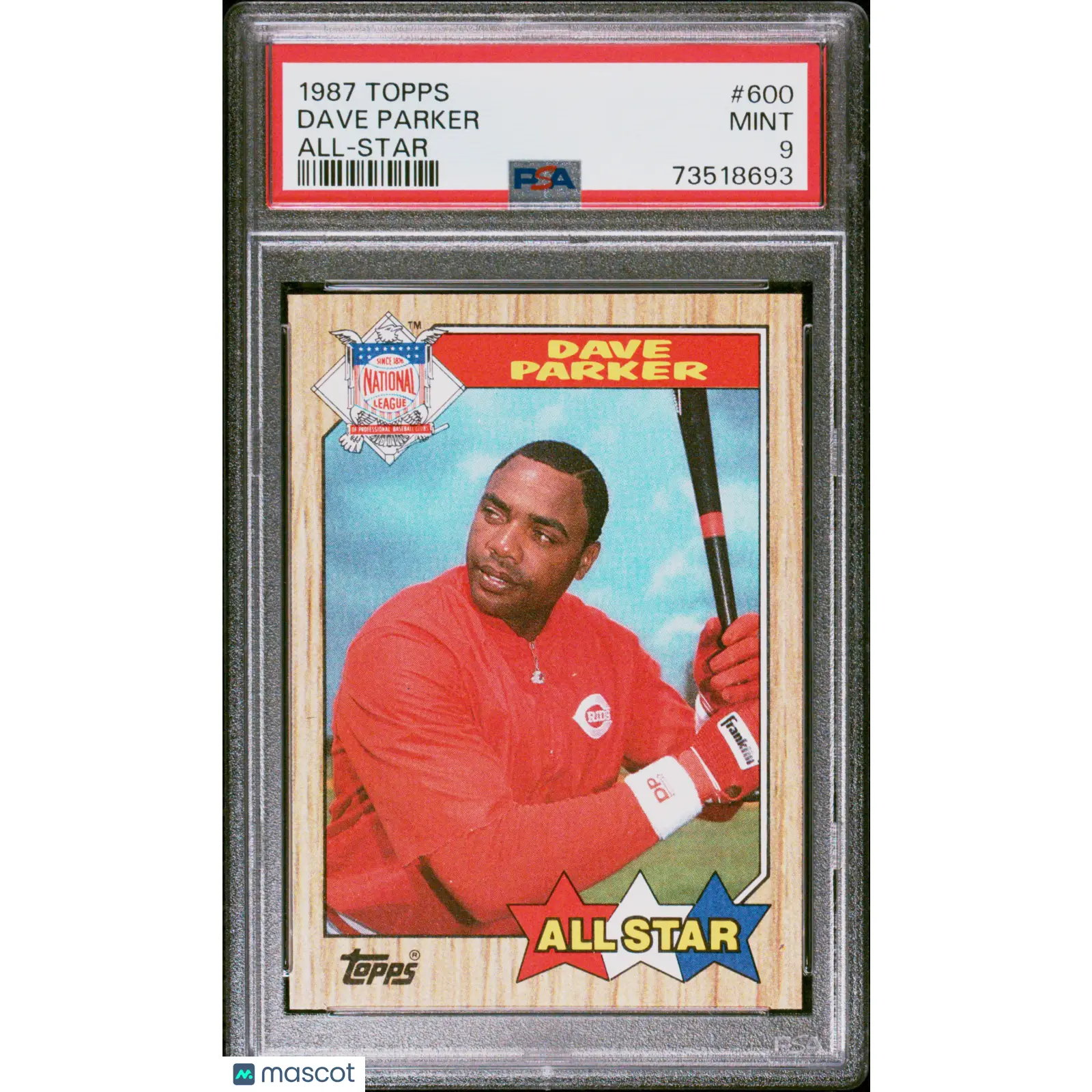 Dave Parker PSA 1987 Topps Baseball #600 9 73518693