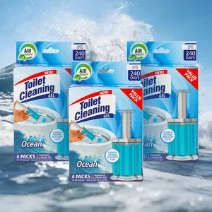 AIR FUSION Bathroom Odor Control Toilet Cleaning Gel Stamps 3 Value Pack 6.43 Oz 1 Dispenser 4 Gel Packs Freshens with Every Flush Long-lasting Freshness Up to 240 Days