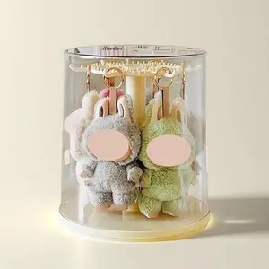 Rotating Display Box, 1 Count Clear Dustproof Display Box for Keychain, Watch, Jewelry, Home Organizer for Living Room Bedroom Study Room.