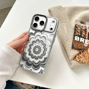 Fogepix Striking Phantom Flower Case for iPhone 17 Pro Max 16 15 14 13 12 Case Laser Changing TPU Cover with Electroplating Lens Frame Shockproof Slim Lightweight Protective Case Cover