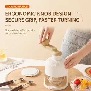 Manual Hand Crank Ice Shaver, No Electricity Needed Mini Portable Ice Crusher, Household Shaved Ice & Snow Cone Maker for Homemade Smoothies, Slushies & Cocktails