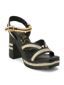 Adelaide Raffia Platform Heel with Ankle Strap