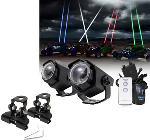 Whipless Laser Whip Lights RGBW with Switch & Remote, LED Pods for ATV UTV Polaris Can-Am Jeep Truck, RGBW Chasing Light Antenna Laser Whips for Off-Road Vehicles Extremely Narrow Beams Superior Design
