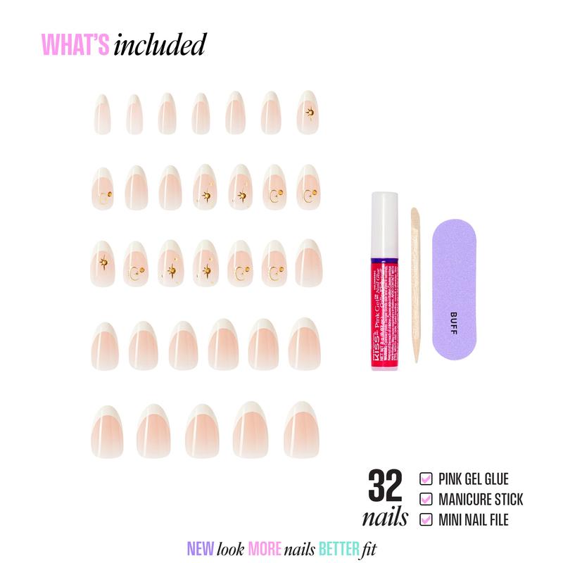 KISS GLAM 3D & Jewel Press On Glue Nails  – Zephyr