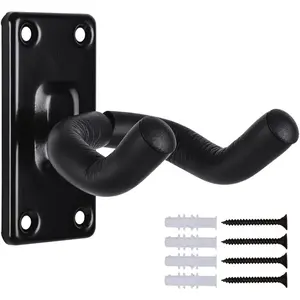 Guitar Wall Mount Hangers Hook Holder Stand (1Pack-Black ...