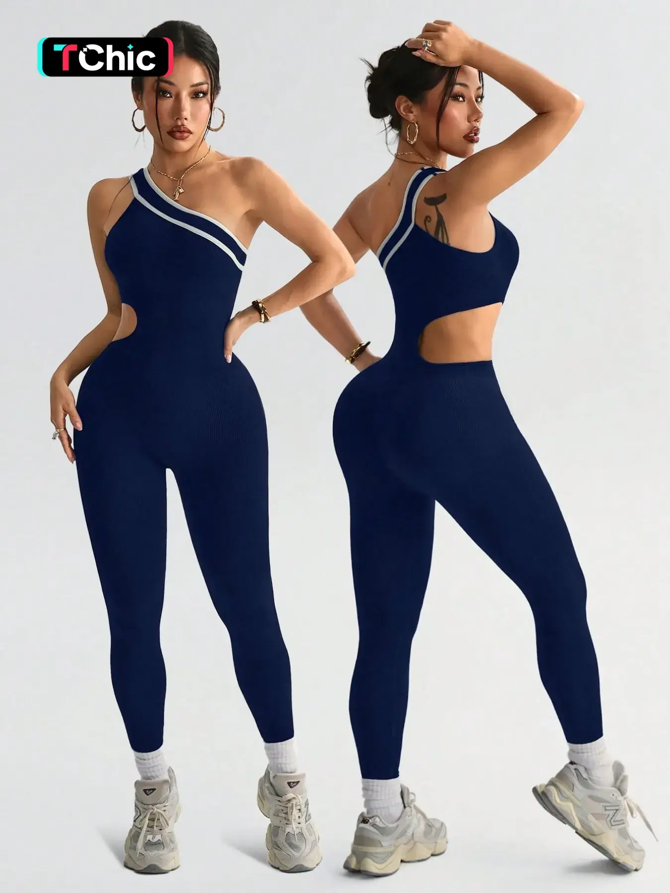Women's Colorblock Criss Cross Workout Sportswear Jumpsuit, Sleeveless High Stretch Knit, Sporty Style, Athletic Style Activewear, Comfortable for Yoga, Gym, Outdoor Activities, Workout Fitness Jumpsuit, Workout Jumpsuits, Stretchy Sports Jumpsuit