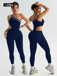 Women's Colorblock Criss Cross Workout Sportswear Jumpsuit, Sleeveless High Stretch Knit, Sporty Style, Athletic Style Activewear, Comfortable for Yoga, Gym, Outdoor Activities