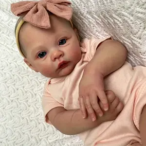 48cm Realistic Full Body Soft Vinyl Reborn Doll with 3D-painting Skin And Visible Veins, Alive 19inches Newborn Baby Handmade Dress Birthday Toy For Child Christmas Gift
