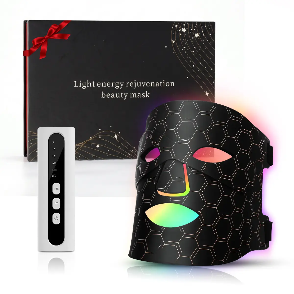 Red Light Therapy Mask for Face 7 Color Light Therapy 1 Infrared Device with 288 LED Lights 2200mAh Rechargeable 850nm NIR Skincare at Home Travel Facial Beauty Instrument