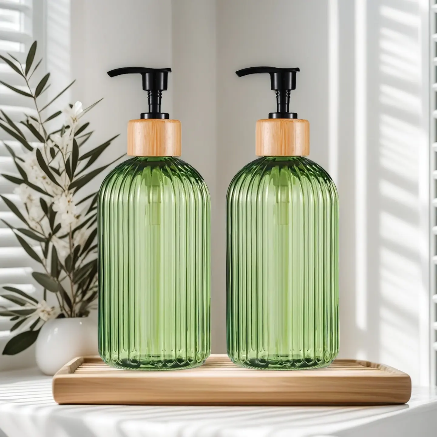 2pcs Bathroom Ritual Shower Gel Hair Conditioner Hand Soap Lotion Dispenser Bottles, Shampoo Dispenser, Plastic Soap Dispenser, No Ca Prop 65 Warning, Bathroom Accessory, Soap Container, Refillable Bottle, Soap Dispenser Set