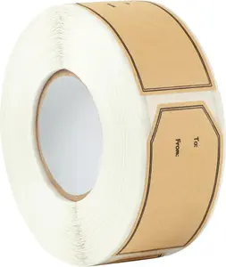 600 PCS Gift Tag Stickers, 1.18" x 2" Christmas Gift Stickers Brown Kraft “To and From” Adhesive Labels for Holiday Presents