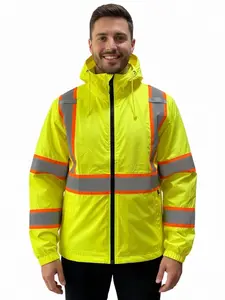 Yellow 2 Tones High Visibility Safety Windbreaker Class 3 ANSI/ ISEA 107-2020