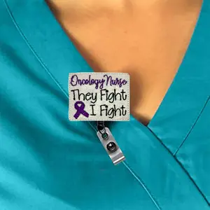 Oncology Nurse If They Fight, I Fight Interchangeable Feltie Badge Reel