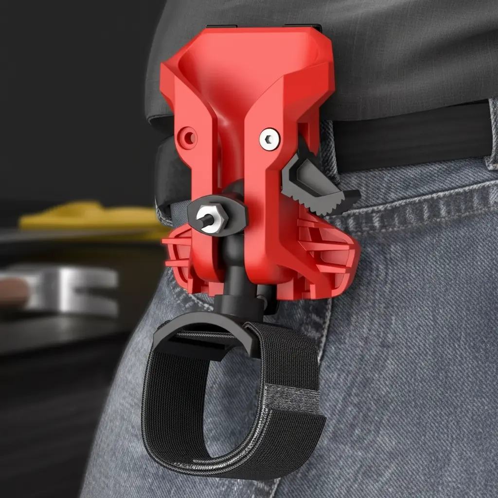 Anti-Drop Belt-Mounted Tool Holster - Secure Self-Locking Clip, Portable Waist Hanging System, Quick Release Organizer Kit, Hip-Mounted Holder, Pouch for High-Altitude Work, Fits All Major Power Tool Brands, Hip-Mounted Holder Tool Bags
