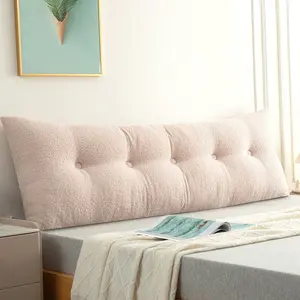 BEKRVIO Lumbar Support Bed Bolster Pillow Teddy Velvet Reading Headboard Cushion for Dorm Essentials
