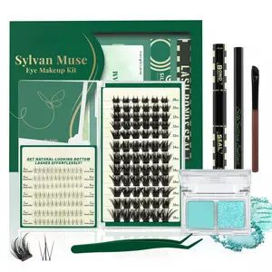 DIY Individual Lash Clusters Kit Lash Extensions Kit Volume Waterproof Long-Lasting Soft Eyelashes Extensions