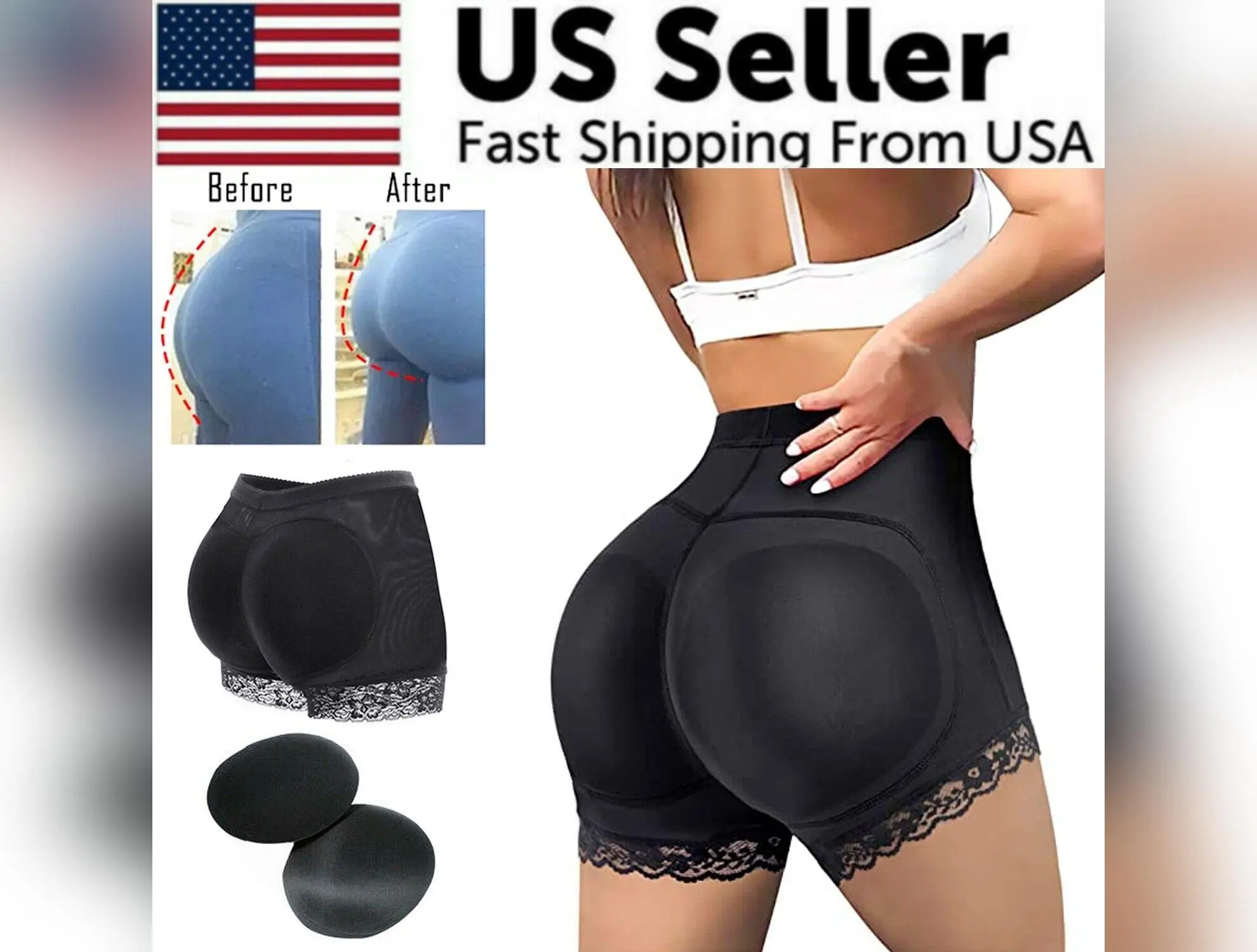 Booty Shaper Padded Underwear Panty Women's FAKE ASS Butt Lifter & Hip Enhancer