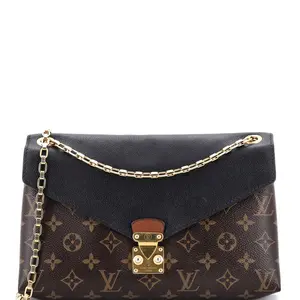 Pre-owned Louis Vuitton Canvas Coated, Leather Shoulder Bags Pallas Chain Shoulder Bag Monogram Canvas and Calfskin by Rebag