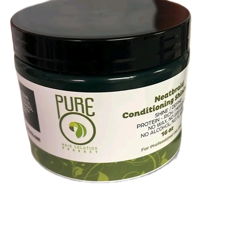 PURE Hair Solution Products Neat Braids Gel Conditioning Shine Protein Formula 10 oz No Wax No Alcohol For Professional Use