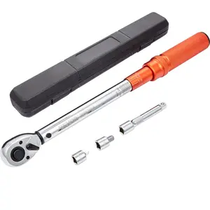 VEVOR Torque Wrench, 10-150ft. lb/14-204n. m 1/2-inch Drive Click Torque Wrench, Dual-Direction Adjustable Torque Wrench Set, Mechanical Dual Range Scales Torque Wrench Kit with Adapters Extension Rod, Adapters Set