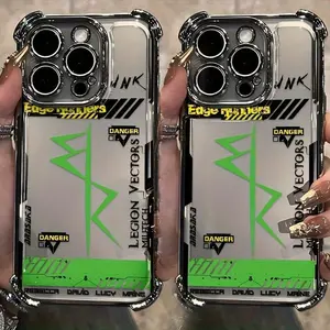 Cyberpunk Style Frame Pattern Phone Case iPhone for 17 Pro Max Plus Air/16/15/14/13/12/11 Samsung Galaxy S25 S24 S23 S22 Ultra Plus FE  Coated Anti-drop Transparent Soft Back Case