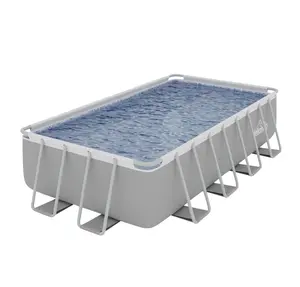 Dellonda 18ft Deluxe Steel Frame Swimming Pool Rectangular Filter Pump