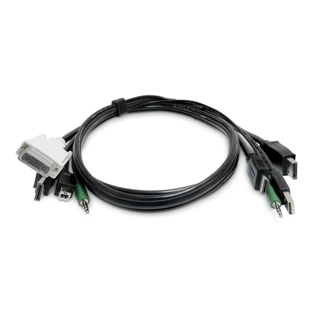 Startech SK2DPMMKVM06-TAA-2U 6 ft. Dual Display HDMI-DisplayPort KVM Cable - Black Connector, Secure and Reliable Computer Tech Accessory for HDMI & Display Port Monitor USB Connection Devices
