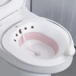 Foldable Portable Postpartum Care Basin for Seniors and Pregnant Women, Hemorrhoid Treatment Toilet Bath Tub with Drain Hole