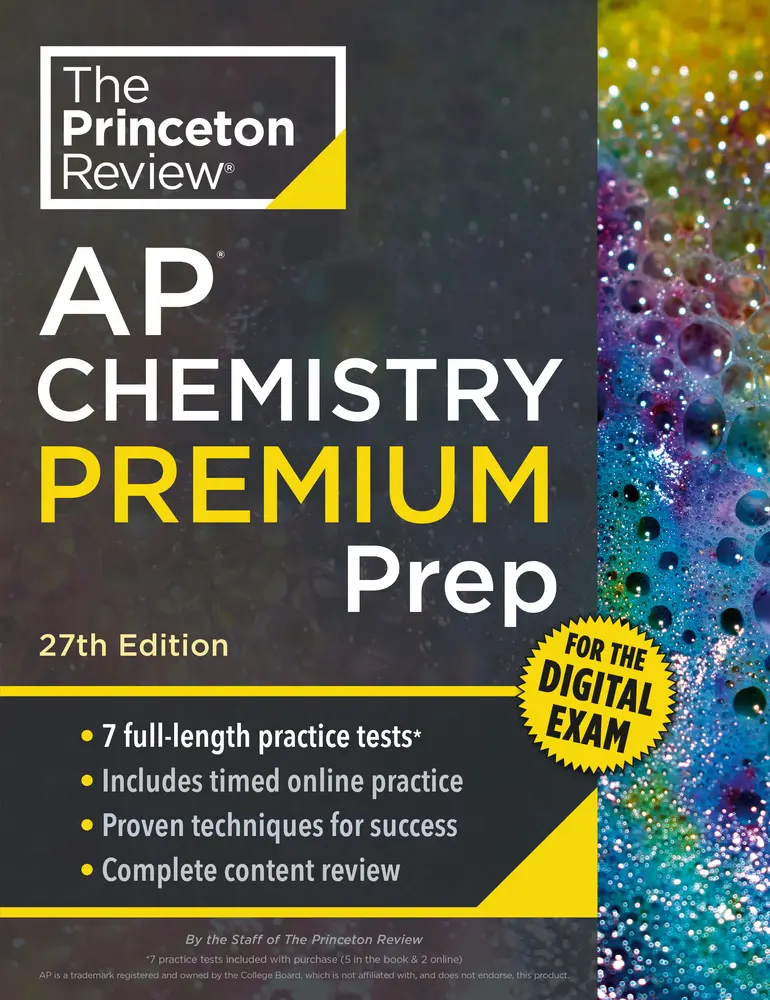 USED Book - Princeton Review AP Chemistry Premium Prep, 27th Edition: 7 Practice Tests + Digital Practice Online + Content Review by The Princeton Review (Paperback) - english