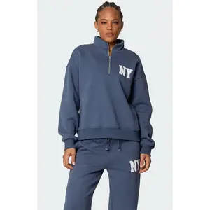 Edikted Women's NY Quarter Zip Sweatshirt
