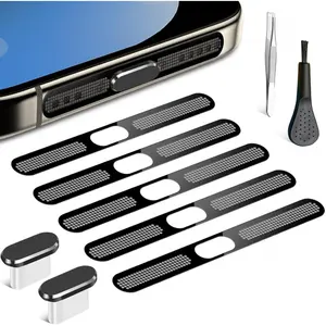 USB C Dust Plug, Phone Speaker Dust Cover and Anti Dust Cover Protector Cap for iPhone 17/16/16 Pro/16 Pro Max/iPhone 15/15 Pro/Pro Max – Black
