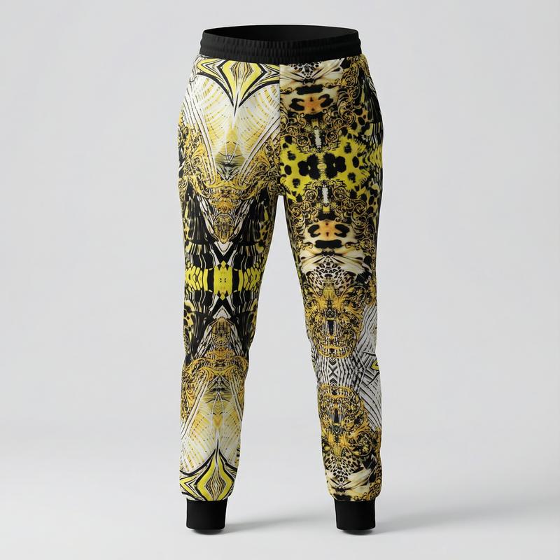 Women's Floral Jogger Pants Full-Print Fashion Sweatpants Comfortable Jogger Style for Casual Wear made in polyester