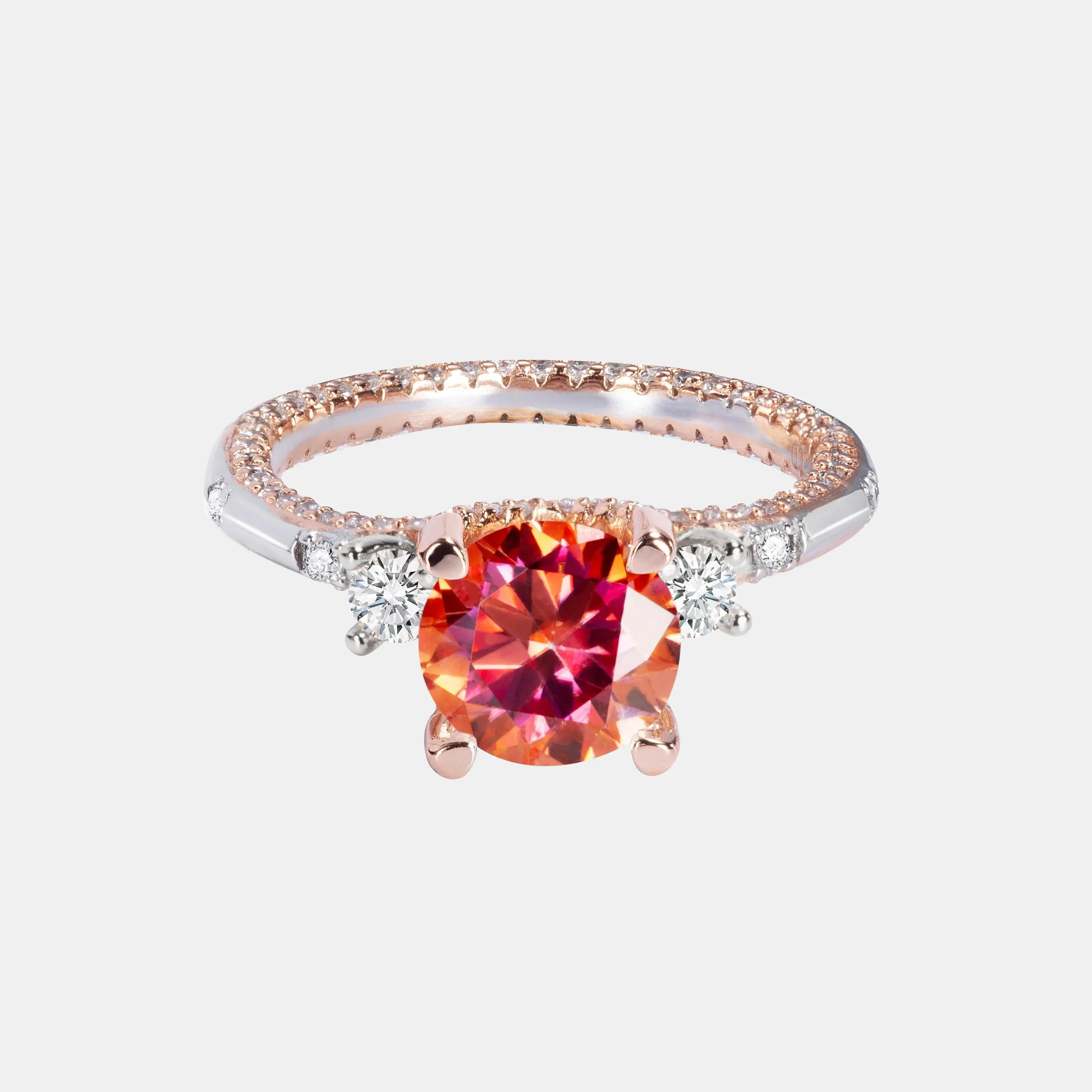 【#1】ROUND CUT RED SYNTHETIC MOISSANITE RINGS for WOMEN 1CT/2CT/3CT – Fashionable and Elegant Wedding, Engagement, or Valentine’s Day Gift