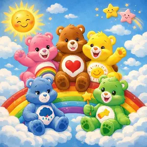 1 set of DIY diamond painting kit, 5D diamond art set, DIY decoration rainbow, bear, sunshine mosaic, diamond art, DIY art home decor, Diamond Pattern Design