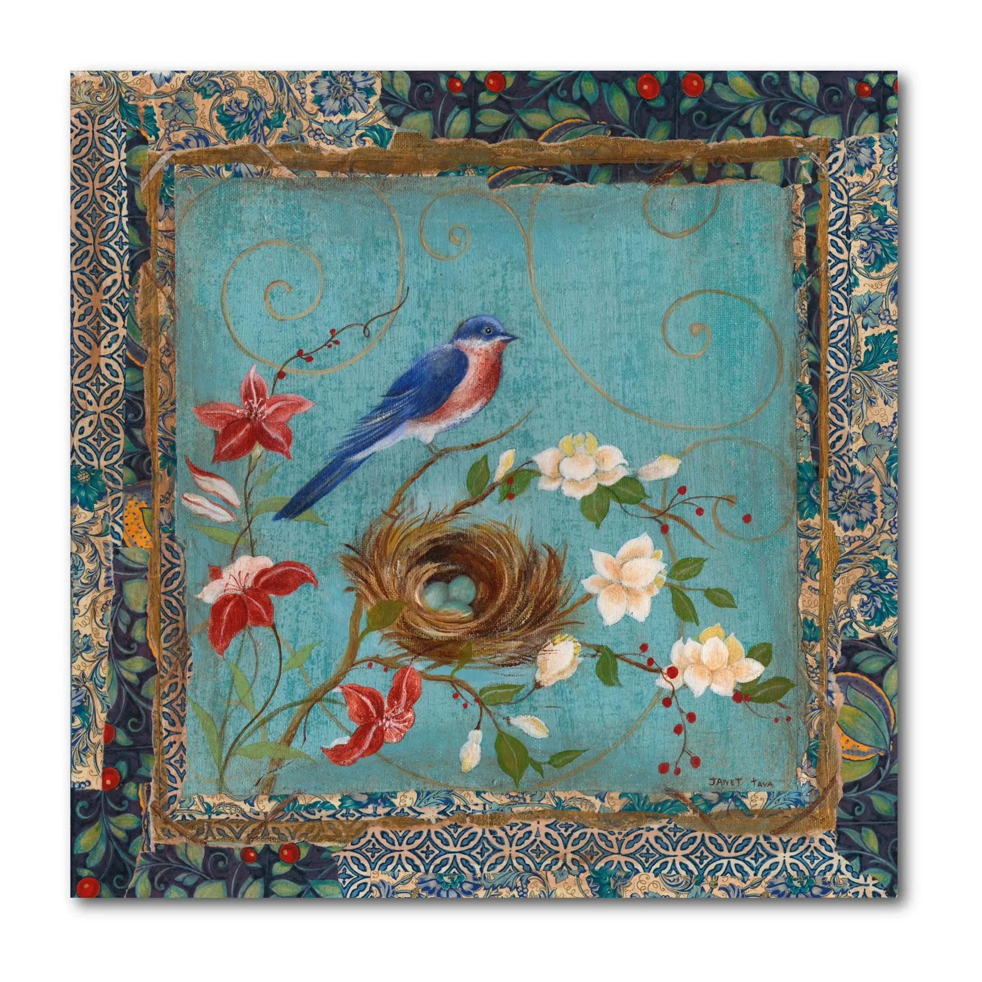 Courtside Market Feather Chic I 16x16 Canvas Wall Art