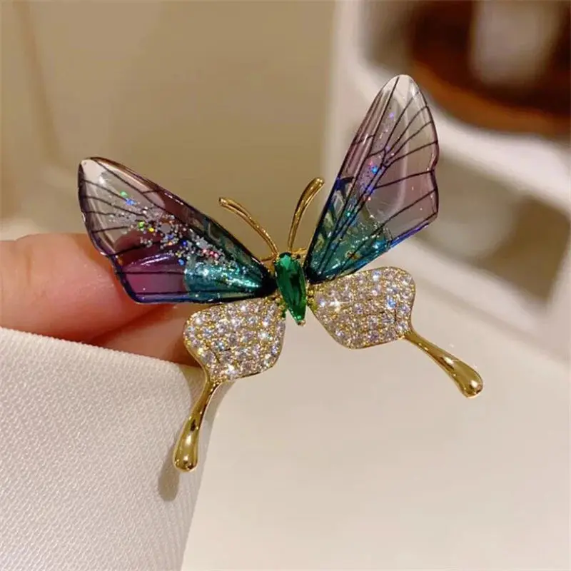 Butterfly Bee Brooch For Women Rhinestone Pearl Animal