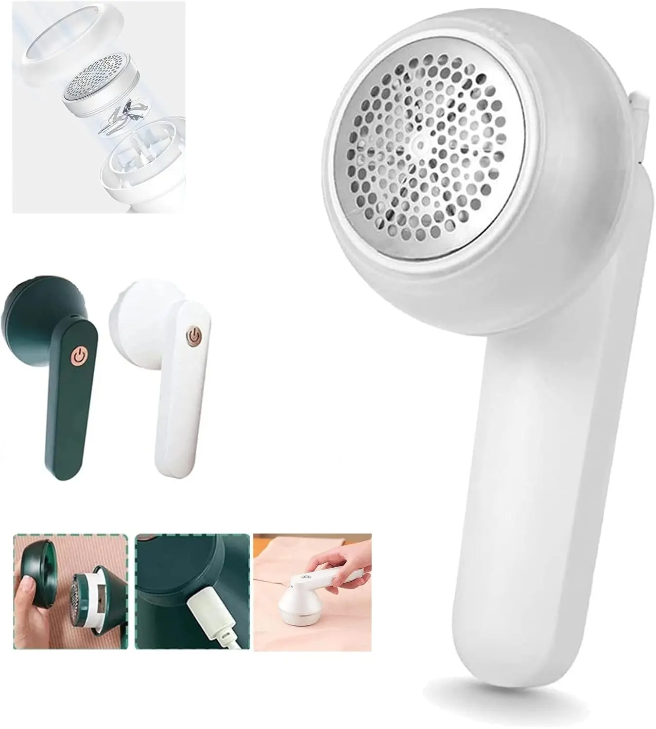 Electric Lint Remover Rechargeable - Portable Instantly Lint Remover, Magic Fabric Shaver Fuzz Remover, Electric Lint Remover for Clothes, Effective Lint Shaver for Home Daily Use(white)