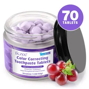 Color Correcting Toothpaste Tablets,Clean teeth, Whitening, keep the mouth clean, compact and portable, easy to carry around when going out, convenient to use. The perfect choice for travel and daily oral care.