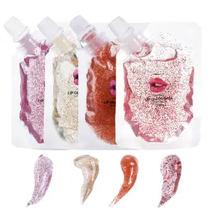 4 Color Glitter Lip Gloss Base Kit, Moisturize Lip Gloss Base Oil Material Lip Makeup Primers for DIY Handmade Making Lip Balms and Lipgloss Set(4 Pack x 20ML)