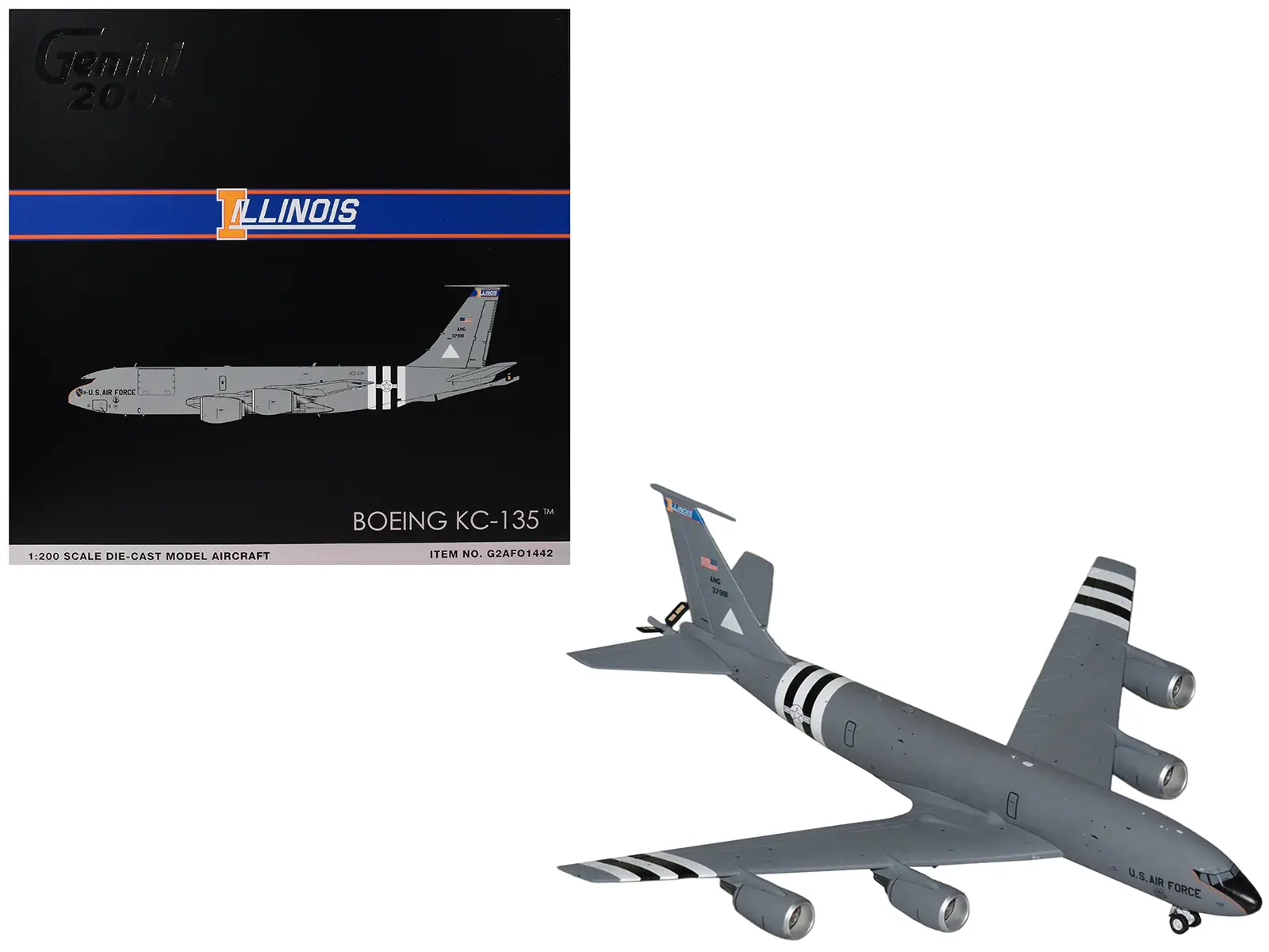 Boeing KC-135R Stratotanker Tanker Aircraft "Illinois Air National Guard" US Air Force 1/200 Diecast Model by GeminiJets