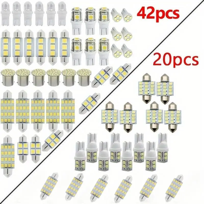 42-LED Car Interior Lights, 6000 K LED Replacement Xenon Bulbs for License Plate and Reading Lights, Car Interior Lighting for Enhanced Illumination, LED Car Ambient Light, Interior Led Vehicle