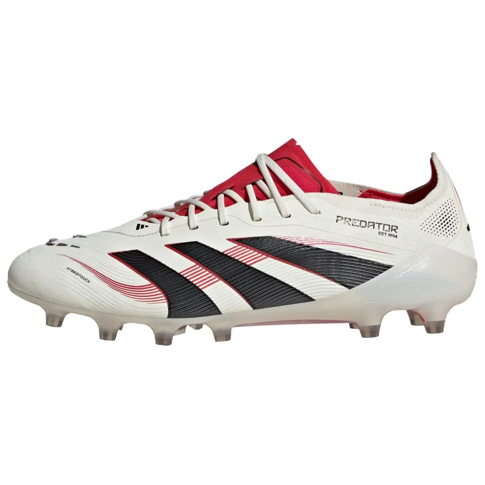 Adidas Predator Elite AG Off White Core Black Pure Ruby Durable Non-slip Soccer Cleats Unisex JI2082