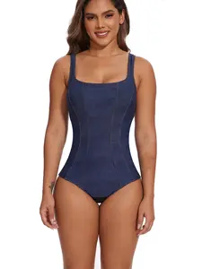 Joyshaper Women Tummy Control Bodysuit Shapewear Push Up Slimming Leotard Faux Denim Bodysuit Top Body Shaper Comfort Womenswear Fashion Top waist  body  shaper